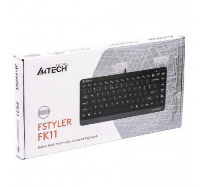 A4Tech Клавіатура A4Tech FK11 Fstyler Compact Size USB Grey (FK11 USB (Grey))