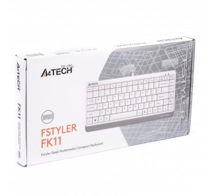 A4Tech Клавіатура A4Tech FK11 Fstyler Compact Size USB White (FK11 USB (White))
