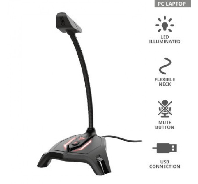 Trust Мікрофон Trust GXT 215 Zabi LED-Illuminated USB Gaming Black (23800)