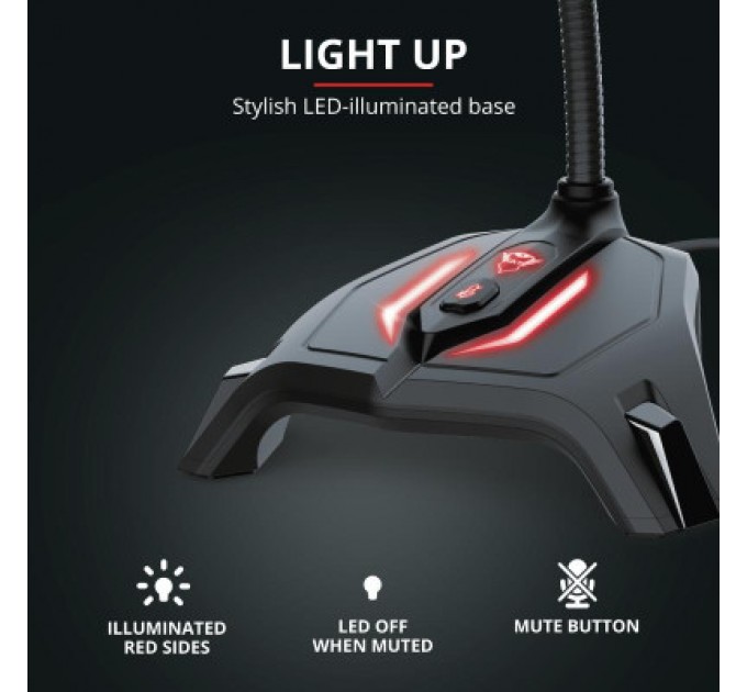 Trust Мікрофон Trust GXT 215 Zabi LED-Illuminated USB Gaming Black (23800)