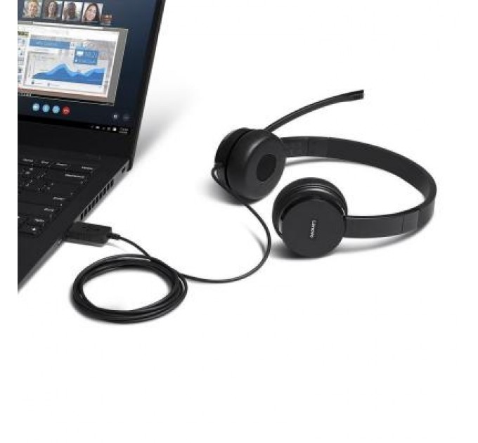 Lenovo Навушники Lenovo 100 Stereo USB Headset (4XD0X88524)
