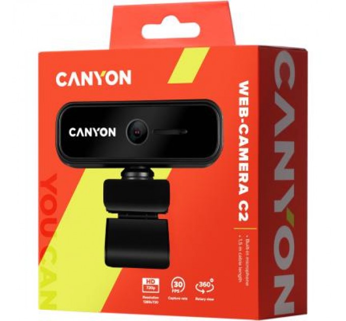 Canyon Веб-камера Canyon C2 720p HD Black (CNE-HWC2)