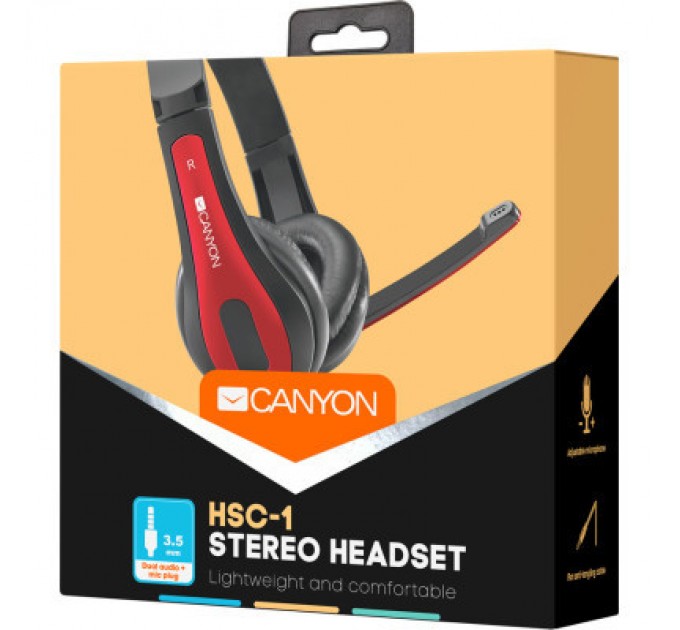 Canyon Навушники Canyon HSC-1 Black-Red (CNS-CHSC1BR)