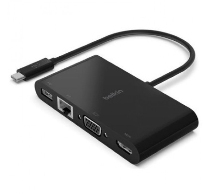 Belkin Перехідник Belkin USB-C to Ethernet, HDMI, VGA, USB-A, black (AVC005BTBK)