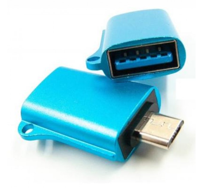 Dengos Перехідник OTG USB - Micro-USB blue Dengos (ADP-020)