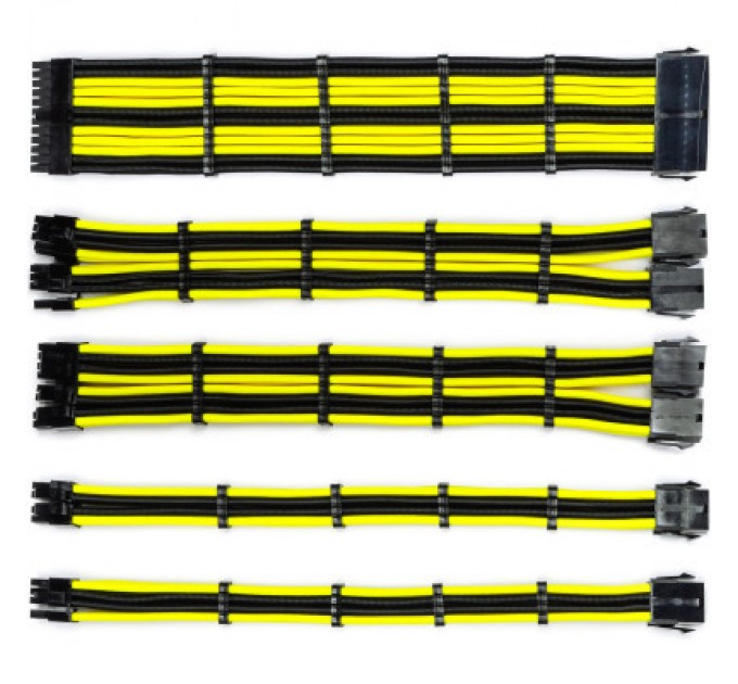 Qube Кабель Qube для блока питания QUBE 1*24P MB, 2*4+4P CPU,2*6+2P VGA Bla (QBWSET24P2x8P2x8PBY)