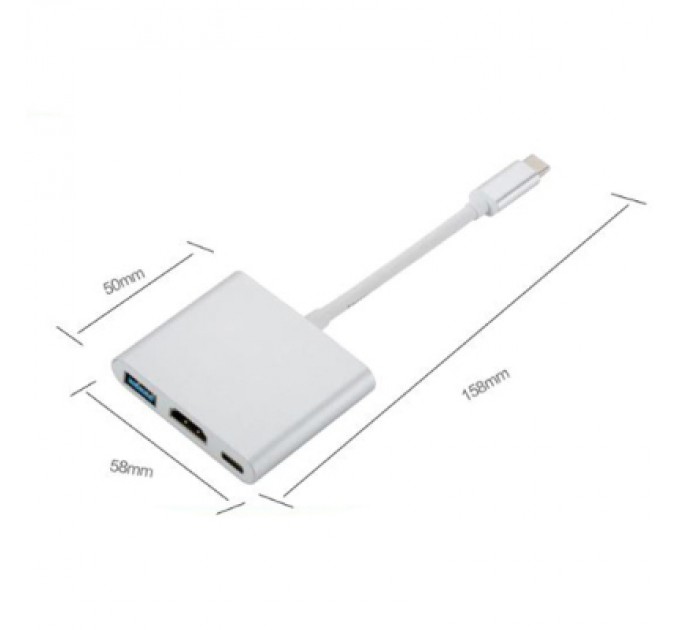 Dynamode Перехідник Dynamode Dynamode USB3.1 Type-C to 1хHDMI, 1хUSB 3.0, 1хUSB Type-C Fe (Multiport USB 3.1 Type-C to HDMI)