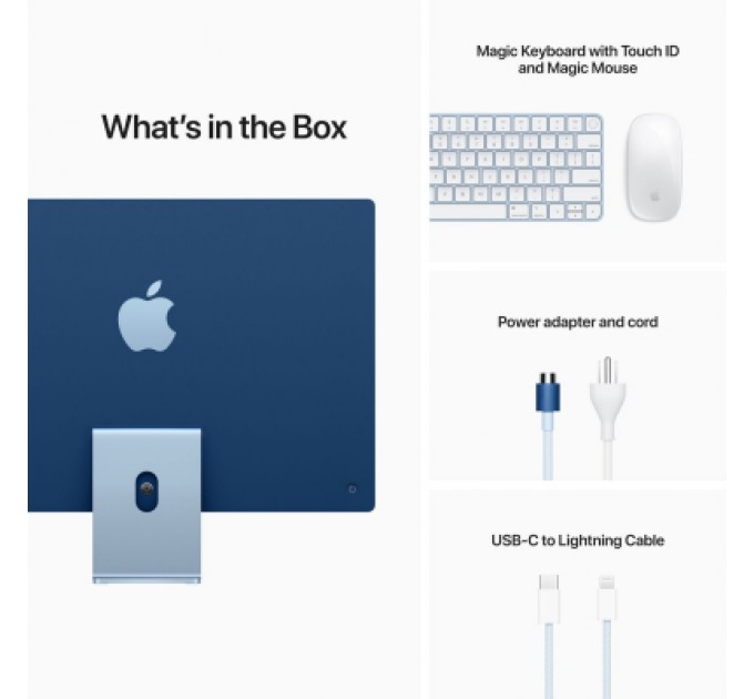 Apple Комп'ютер Apple A2439 24" iMac Retina 4.5K / Apple M1 with 7-core GPU, 256SSD, Blue (MJV93UA/A)