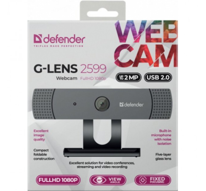 Defender Веб-камера Defender G-lens 2599 Full HD 1080p Black (63199)