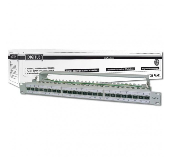 Digitus Патч-панель Digitus 19" 1U 24 порта 6a FTP в сборе (DN-91624S-EA)