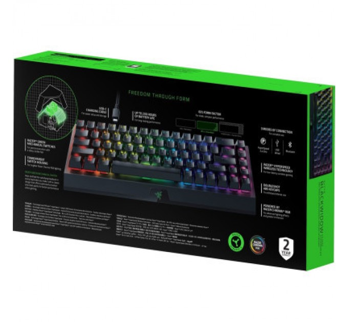 Razer Клавіатура Razer BlackWidow V3 Mini Hyperspeed Green Switch RU (RZ03-03891600-R3R1)