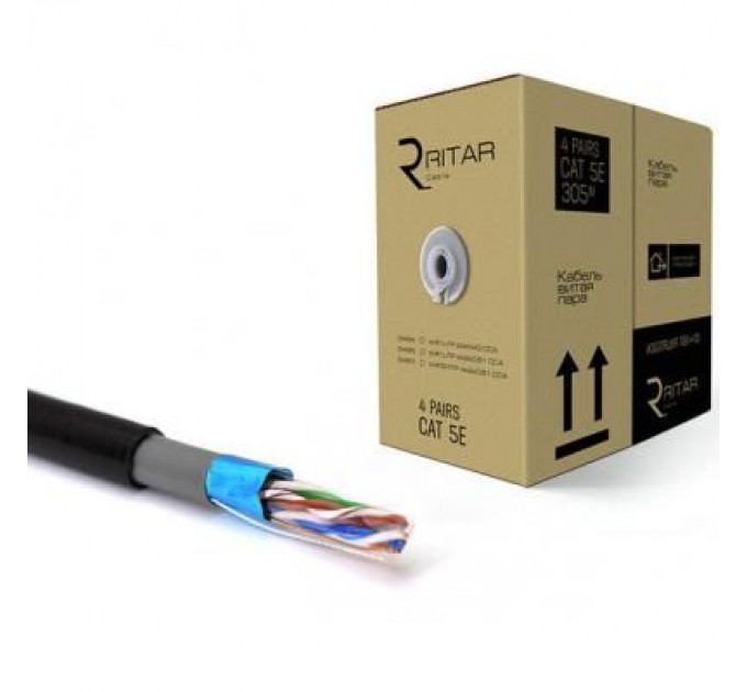 Ritar Кабель мережевий Ritar FTP 305м КНПЕ (4*2*0,51)[СCA] ПВХ+ПЕ, зовнішній (03497)