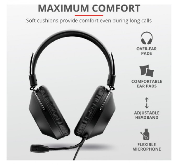 Trust Навушники Trust Ozo Over-Ear USB Headset Black (24132)