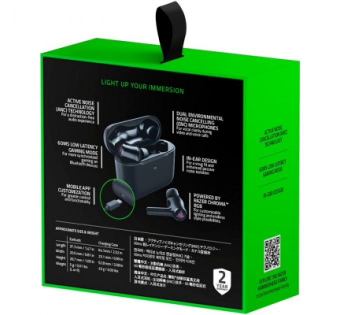 Razer Навушники Razer Hammerhead True Wireless 2021 Black (RZ12-03820100-R3G1)