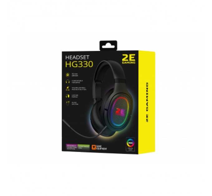 2E Навушники 2E HG330 RGB 3.5mm Black (2E-HG330BK)