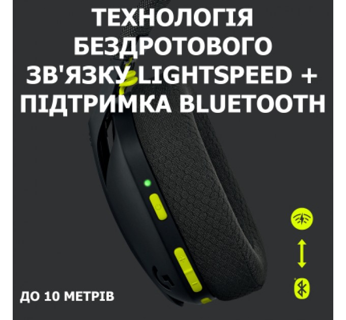 Logitech Навушники Logitech G435 Lightspeed Wireless Gaming Headset Black (981-001050)