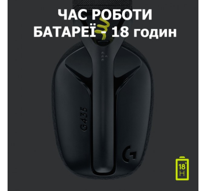 Logitech Навушники Logitech G435 Lightspeed Wireless Gaming Headset Black (981-001050)