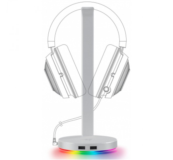 Razer Підставка для гарнітури Razer Base Station V2 Chroma Mercury (RC21-01510300-R3M1)