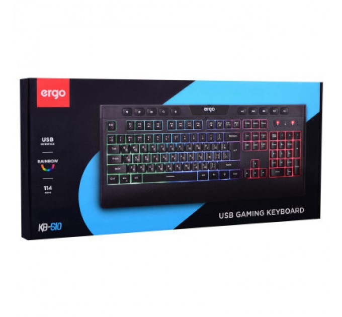 Ergo Клавіатура Ergo KB-510 USB Black (KB-510)