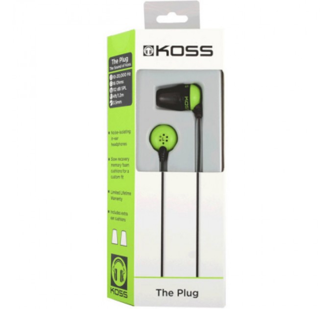 Koss Навушники Koss The Plug Green (185323.101)
