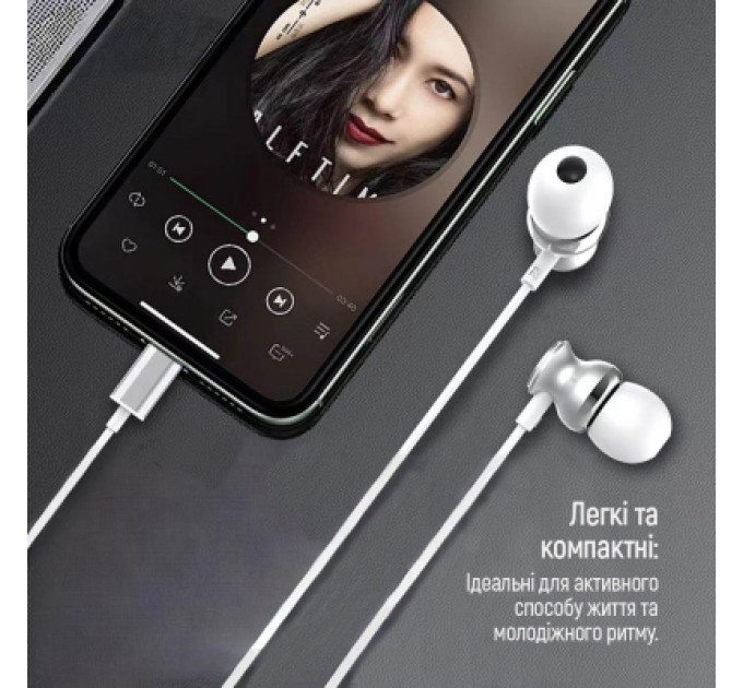 ColorWay Навушники ColorWay 3.5 mm Wired Earphone UrbanBeat White (CW-WD03WT)