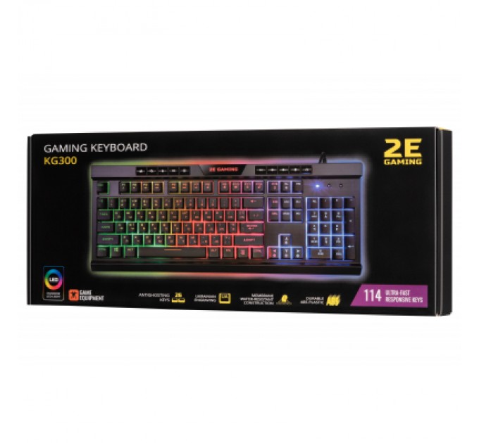 2E Клавіатура 2E GAMING KG300 LED USB Black (2E-KG300UB)