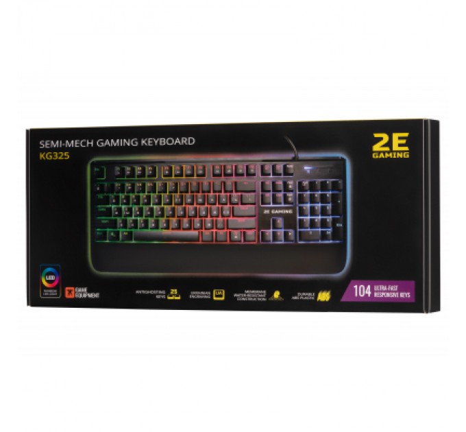 2E Клавіатура 2E GAMING KG325 LED USB Black (2E-KG325UB)
