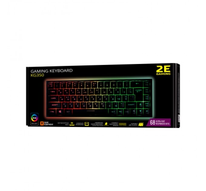 2E Клавіатура 2E GAMING KG350 RGB 68key USB Black (2E-KG350UBK)