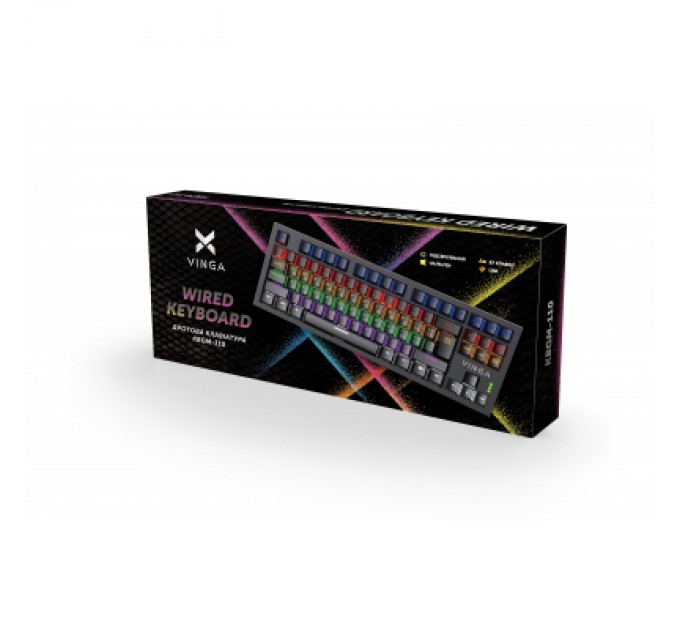 Vinga Клавіатура Vinga KBGM-110 87 key LED Blue Switch USB Black (KBGM-110 Black)