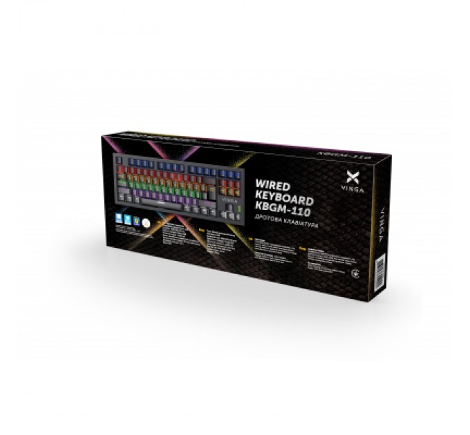 Vinga Клавіатура Vinga KBGM-110 87 key LED Blue Switch USB Black (KBGM-110 Black)
