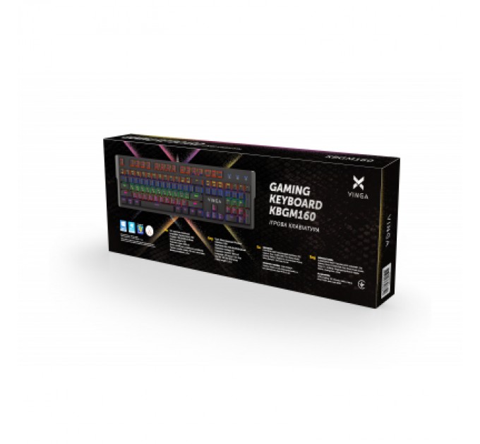 Vinga Клавіатура Vinga KBGM160 LED Outemu Blue USB Black (KBGM160 Black)