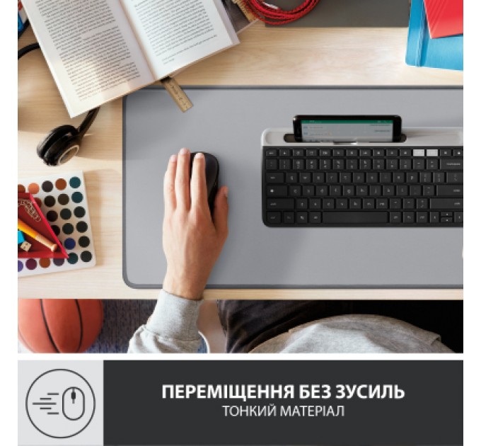 Logitech Килимок для мишки Logitech Desk Mat Studio Series Mid Grey (956-000052)