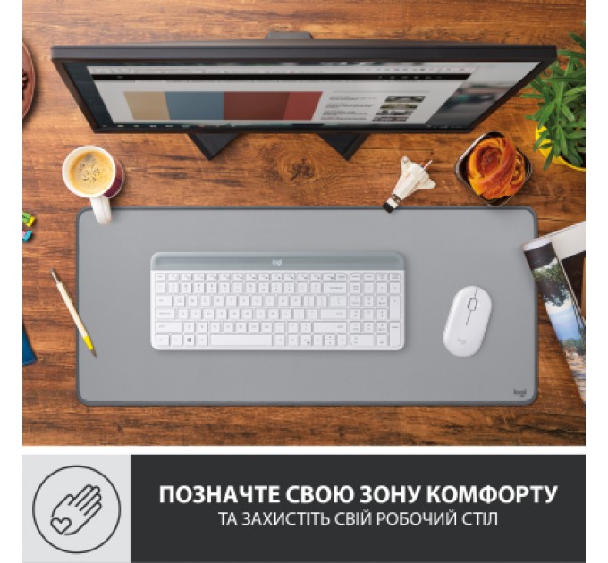 Logitech Килимок для мишки Logitech Desk Mat Studio Series Mid Grey (956-000052)