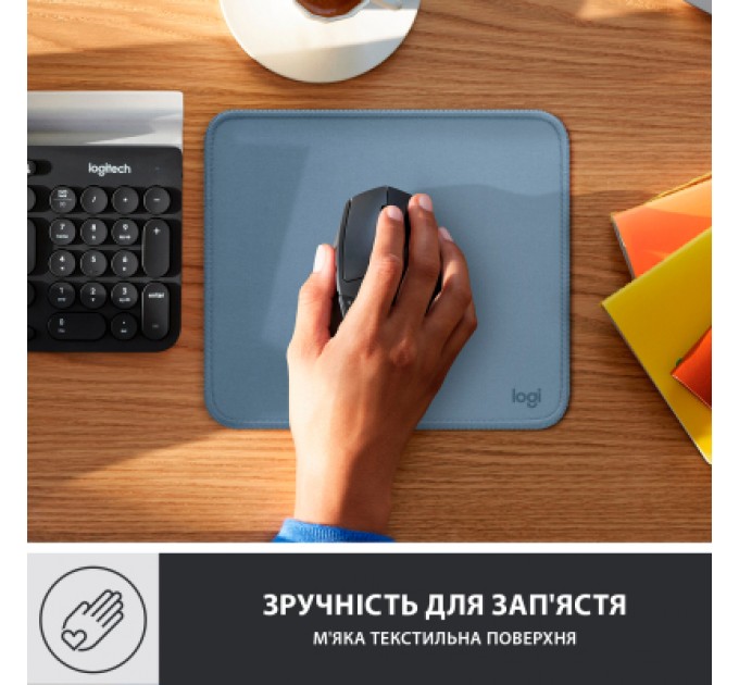 Logitech Килимок для мишки Logitech Mouse Pad Studio Series Blue (956-000051)