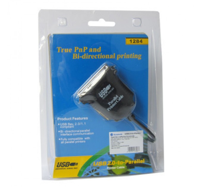 Dynamode Кабель для передачі даних Dynamode USB to LPT 1.8m (USB2.0-to-Parallel)