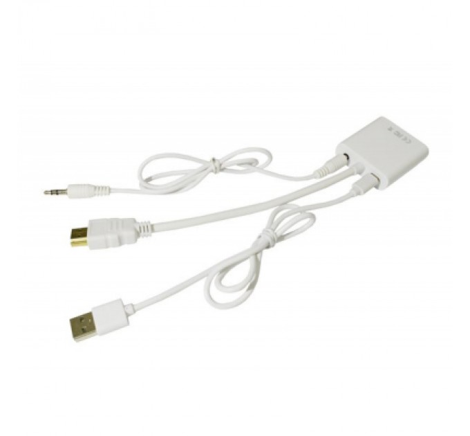 STLab Перехідник HDMI M to VGA F (з кабелями аудіо і живлення від USB) ST-Lab (U-990 white)