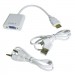 STLab Перехідник HDMI M to VGA F (з кабелями аудіо і живлення від USB) ST-Lab (U-990 white)