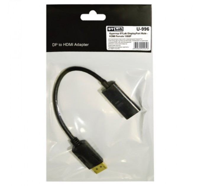 STLab Перехідник ST-Lab DisplayPort Male - HDMI Female, 1080P (U-996)
