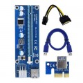 Dynamode Райзер PCI-E x1 to 16x 60cm USB 3.0 Cable SATA to 6Pin Power v.006C Dynamode (RX-riser-006c 6 pin)