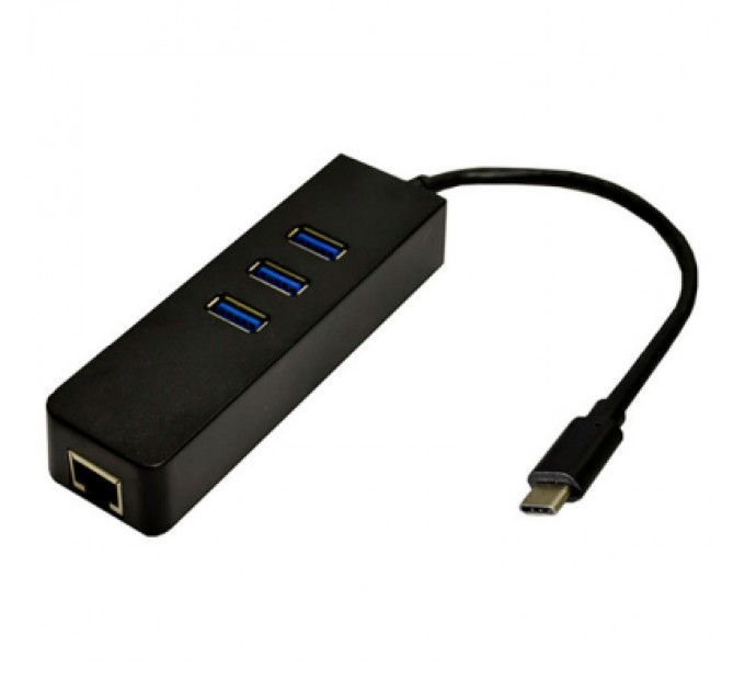 Dynamode Перехідник Dynamode USB 3.1 Type-C - RJ45 Gigabit Lan, 3*USB 3.0 (USB3.1-TypeC-RJ45-HUB3)