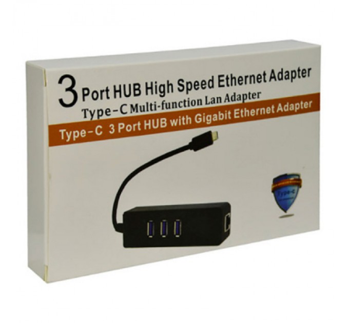 Dynamode Перехідник Dynamode USB 3.1 Type-C - RJ45 Gigabit Lan, 3*USB 3.0 (USB3.1-TypeC-RJ45-HUB3)