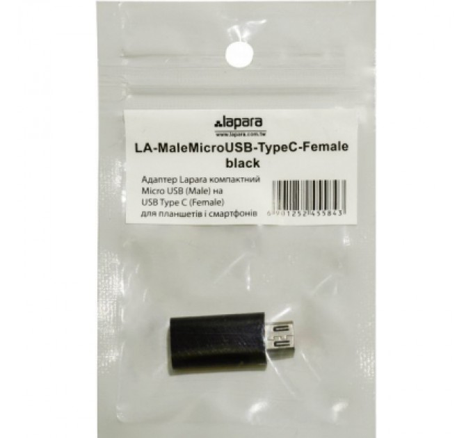 Lapara Перехідник Lapara Micro USB Male to USB 3.1 Type-C Female black (LA-MaleMicroUSB-TypeC-Female black)