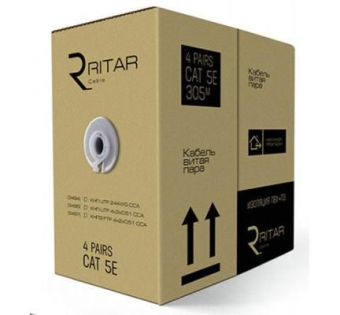 Ritar Кабель мережевий Ritar UTP 305м КНП (4*2*0,50)[СCA] ПВХ+ПЭ, наружный (03494)