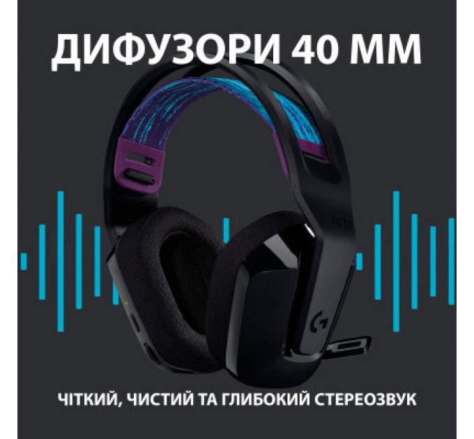 Logitech Навушники Logitech G535 Lightspeed Wireless Gaming Headset Black (981-000972)
