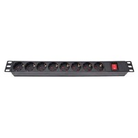 Силовий блок Eserver 19" 8 розеток, выкл., алюм. корпус PDU 220В, 16А (WT-2261A-GER-8WAY-WO)