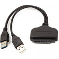 PowerPlant Перехідник 2*USB 3.0 to SATA III, 15 cm PowerPlant (CA913138)