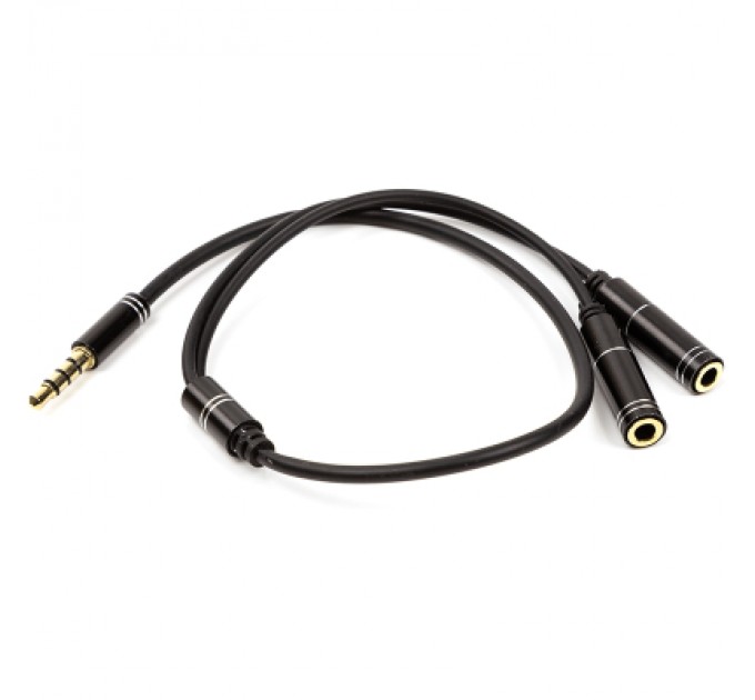 PowerPlant Перехідник 3.5 mm (M) - 2x3.5 mm (F), 4 pin, 0.2 m PowerPlant (CA913206)