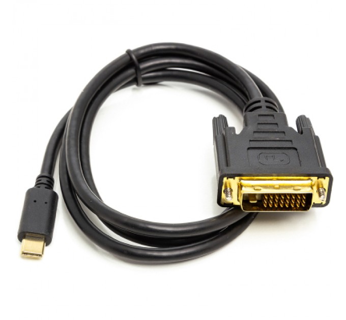 PowerPlant Перехідник USB Type-C 3.1 to DVI (24+1) (M) 1.0m PowerPlant (CA912124)