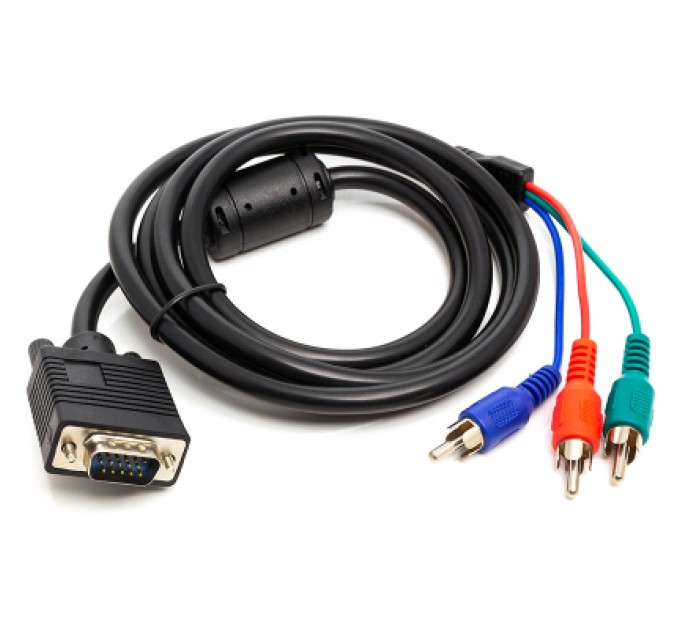 PowerPlant Перехідник VGA (M) to 3*RCA (M), 1080p 1.0m PowerPlant (CA912001)
