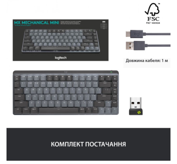 Logitech Клавіатура Logitech MX Mechanical Mini Minimalist UA Graphite (920-010780)